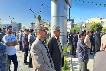 اجتماع دانشگاهیان دانشگاه علوم پزشکی جهرم در حمایت از مردم غزه